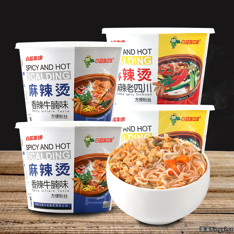 白蓝麻辣烫方便速食熬夜网红酸辣粉粉丝四川牛肉香辣牛腩